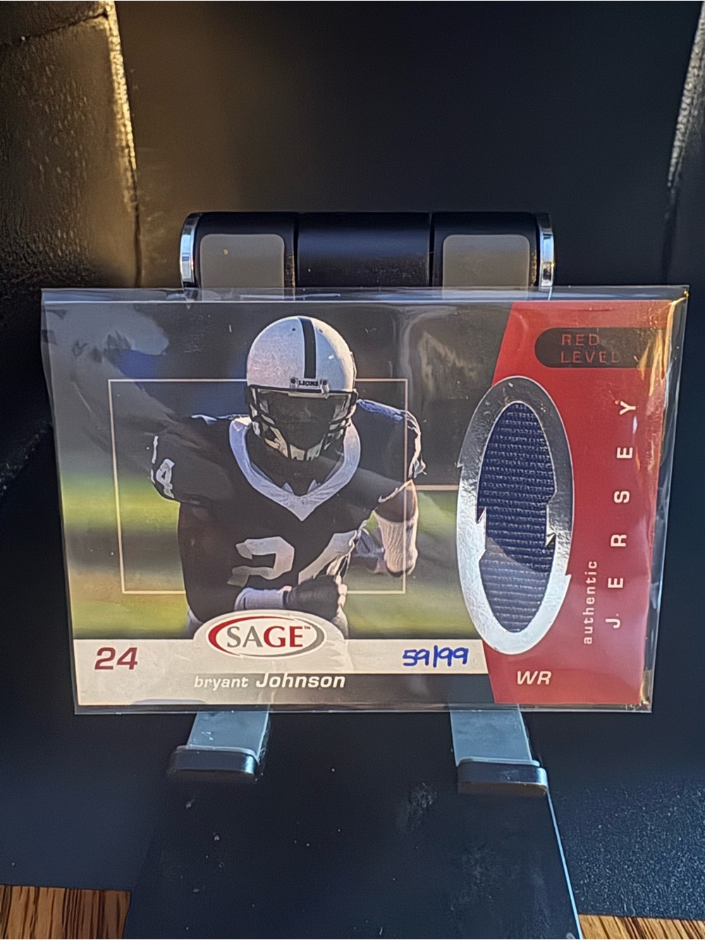 SAGE Bryant Johnson Red Level Jersey Card